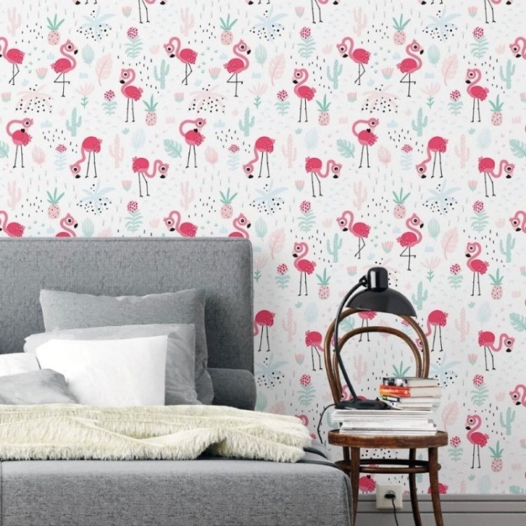 Papel de Parede Adesivo Flamingos N019036