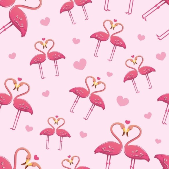 Papel de Parede Adesivo flamingos namorados N03118