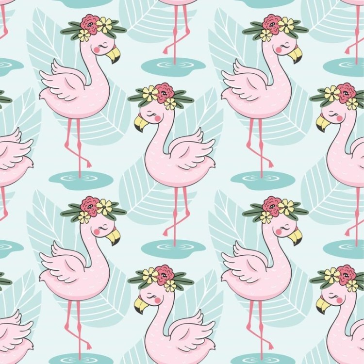 Papel de Parede Adesivo Flamingos para as...