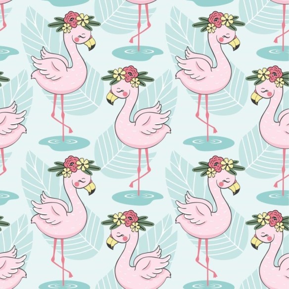 Papel de Parede Adesivo Flamingos para as Crianças N09086