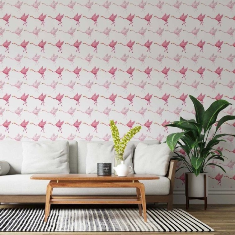 Papel de Parede Adesivo flamingos Saltitantes...