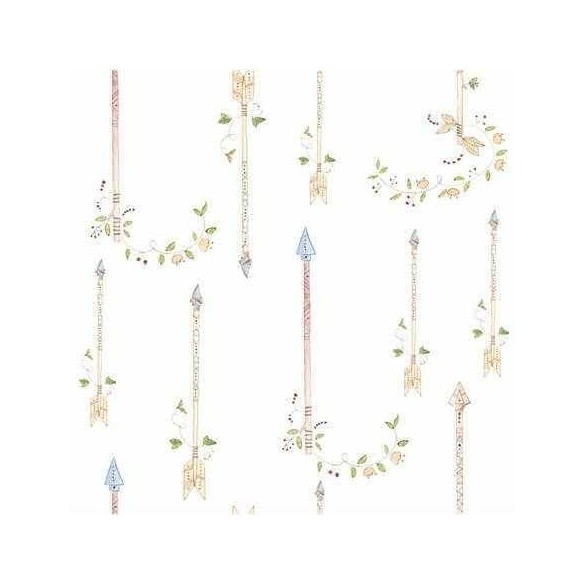 Papel de Parede Adesivo Flecha Flores Folhas 291804875