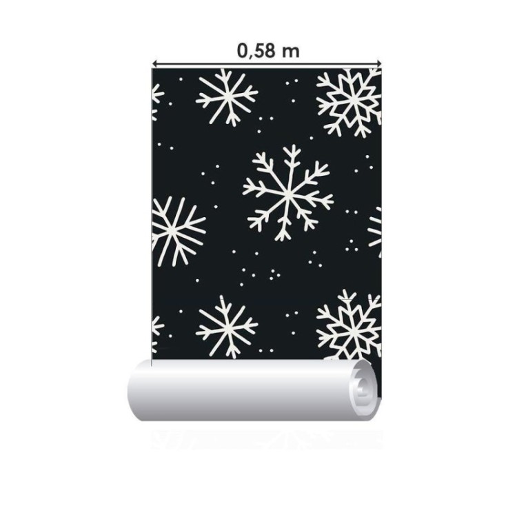 Papel de Parede Adesivo flocos de neve inverno...