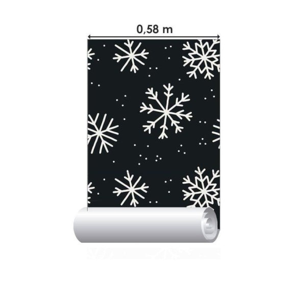 Papel de Parede Adesivo flocos de neve inverno N014094