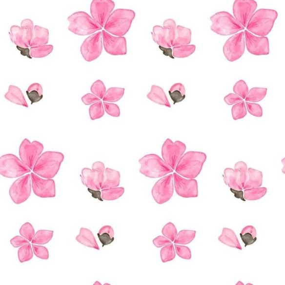 Papel de Parede Adesivo Flor de Cerejeira Aquarela N06015