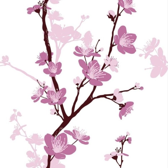 Papel de Parede Adesivo Flor de Cerejeira Sakura N011062