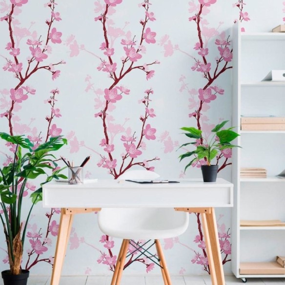 Papel de Parede Adesivo Flor de Cerejeira Sakura N011062