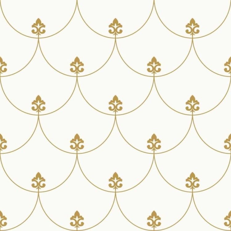 Papel de Parede Adesivo Flor de Liz e Escama de...