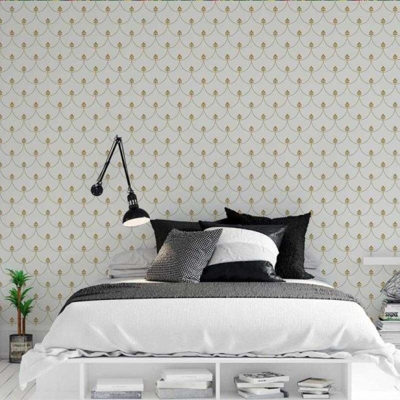 Papel de Parede Adesivo Flor de Liz e Escama de Peixe N05269