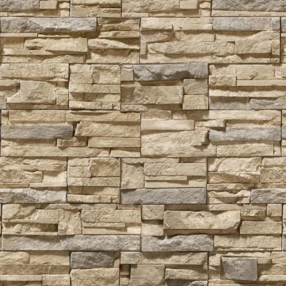 Papel de Parede Adesivo 3D Pedras Bege NP089