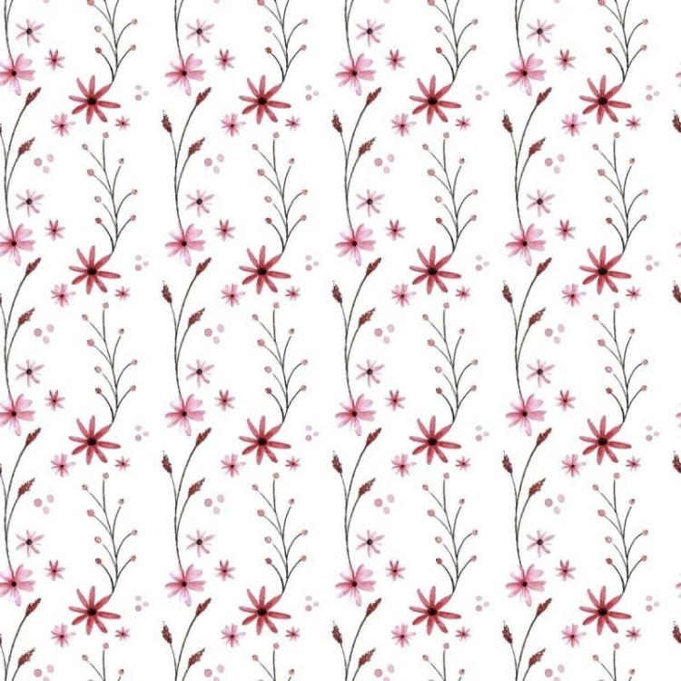 Papel de Parede Adesivo Flor Rosa Minimalista...
