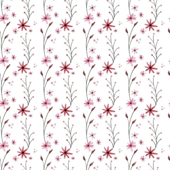 Papel de Parede Adesivo Flor Rosa Minimalista N04203