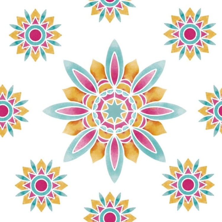 Papel de Parede Adesivo Florais Abstratos N09095