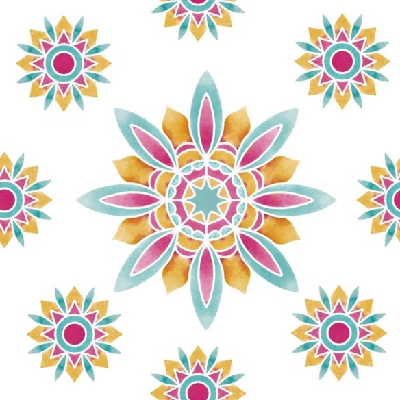 Papel de Parede Adesivo Florais Abstratos N09095