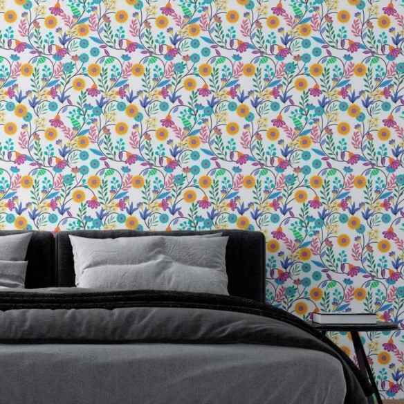 Papel de Parede Adesivo Florais vibrantes N08160