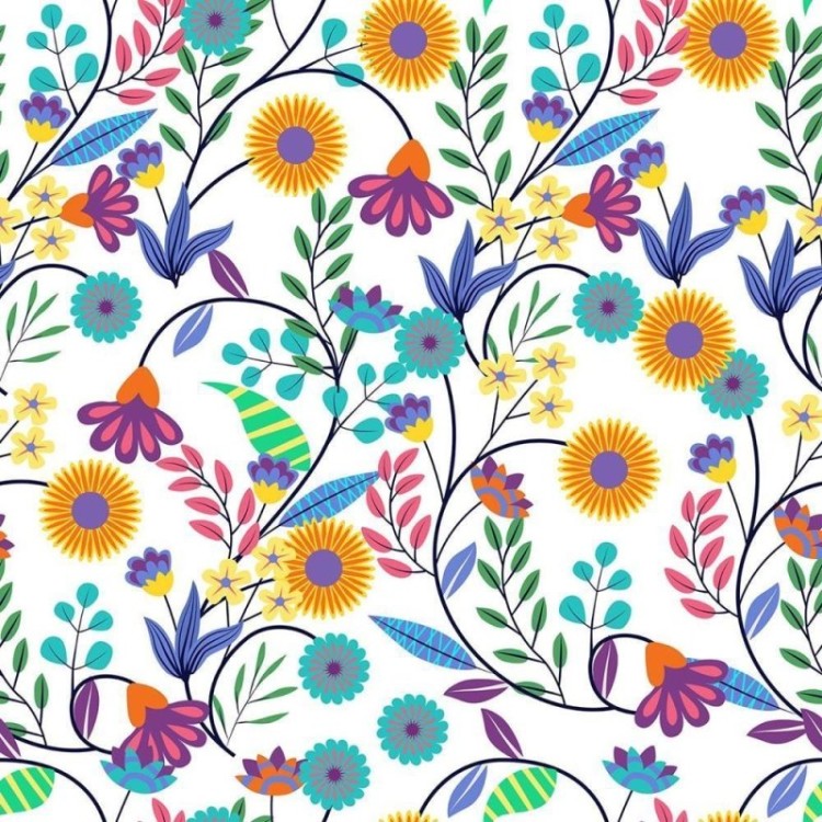 Papel de Parede Adesivo Florais vibrantes N08160