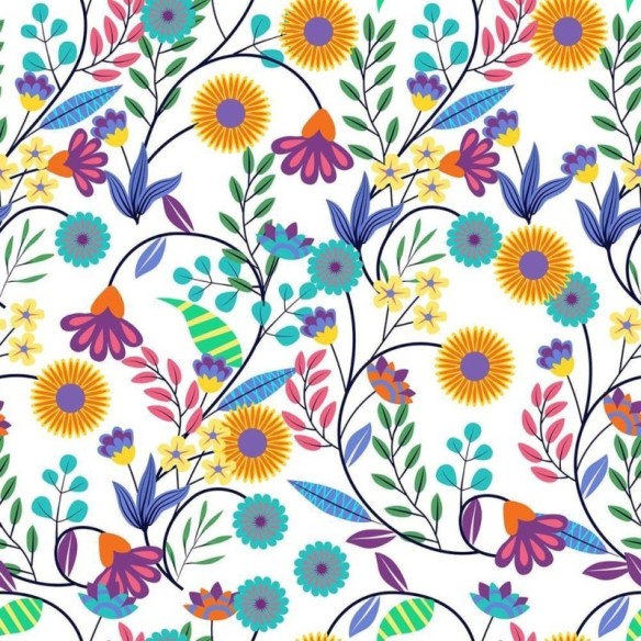 Papel de Parede Adesivo Florais vibrantes N08160