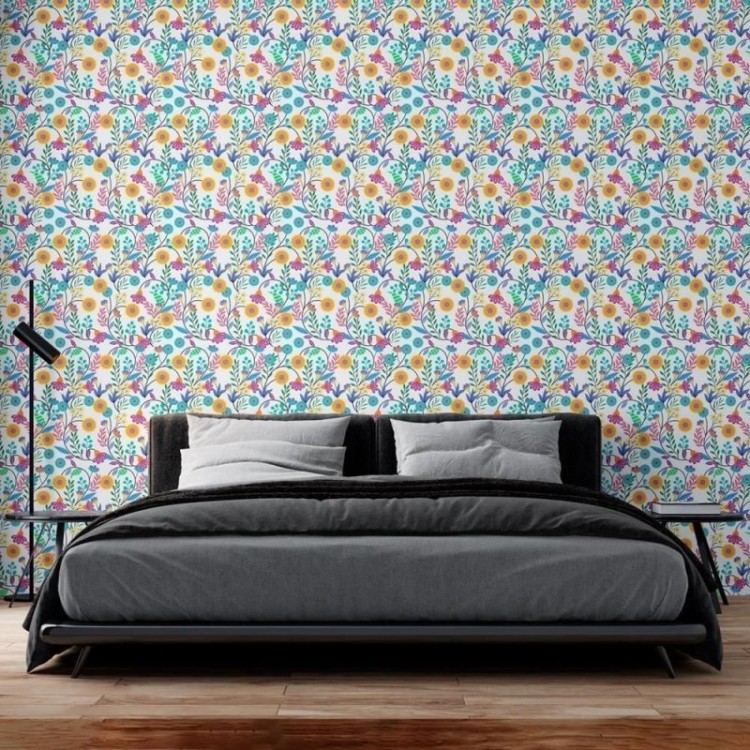 Papel de Parede Adesivo Florais vibrantes N08160