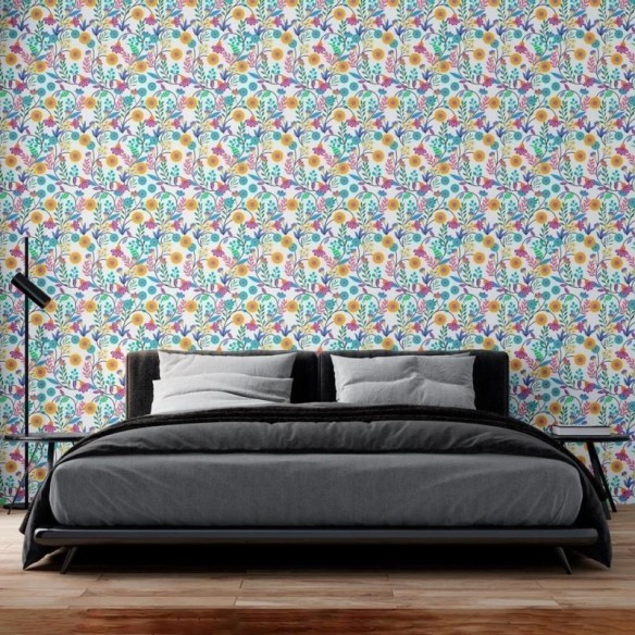 Papel de Parede Adesivo Florais vibrantes N08160