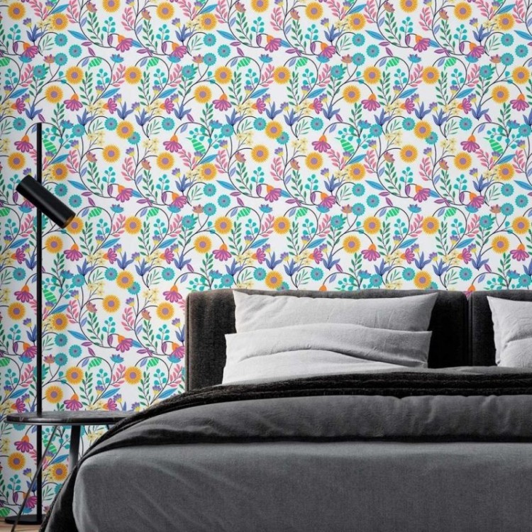 Papel de Parede Adesivo Florais vibrantes N08160