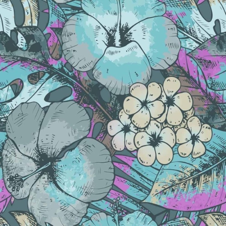 Papel de Parede Adesivo floral
 N014145