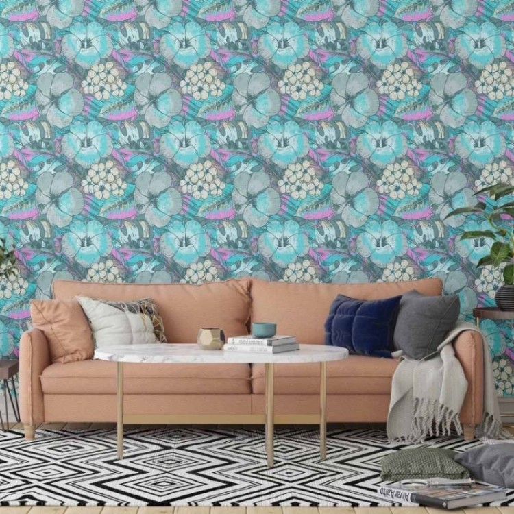 Papel de Parede Adesivo floral
 N014145