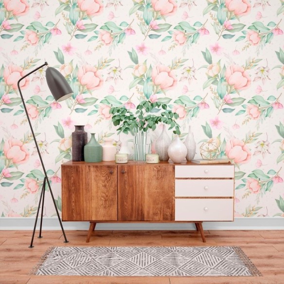 Papel de Parede Adesivo Floral  N010135