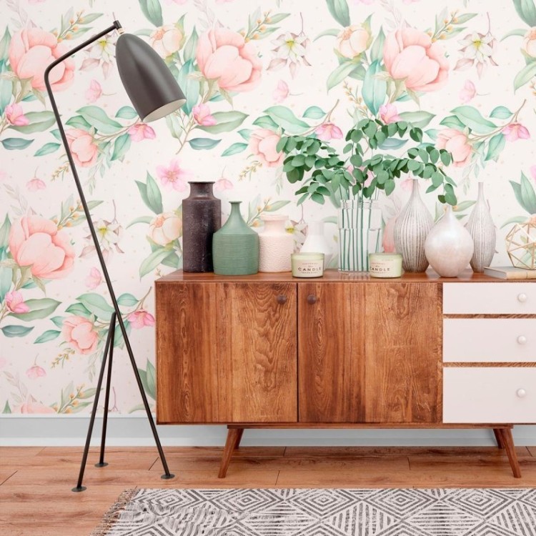 Papel de Parede Adesivo Floral  N010135