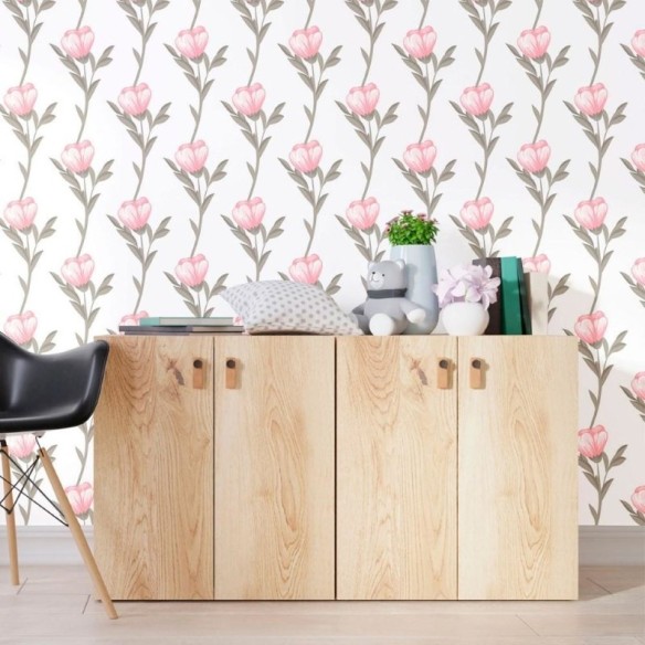 Papel de Parede Adesivo Floral  N012130