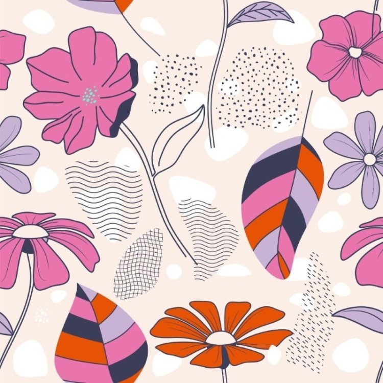 Papel de Parede Adesivo Floral Abstrato N012080