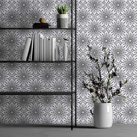 Papel de Parede Adesivo Floral Abstrato N013205