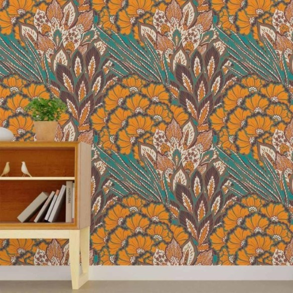 Papel de Parede Adesivo Floral Abstrato N015045