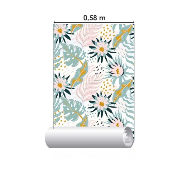 Papel de Parede Adesivo Floral Abstrato N018056