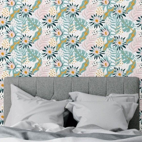 Papel de Parede Adesivo Floral Abstrato N018056