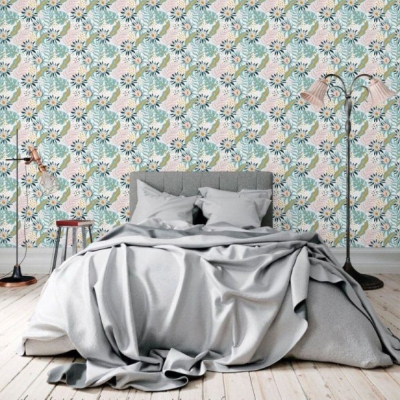 Papel de Parede Adesivo Floral Abstrato N018056
