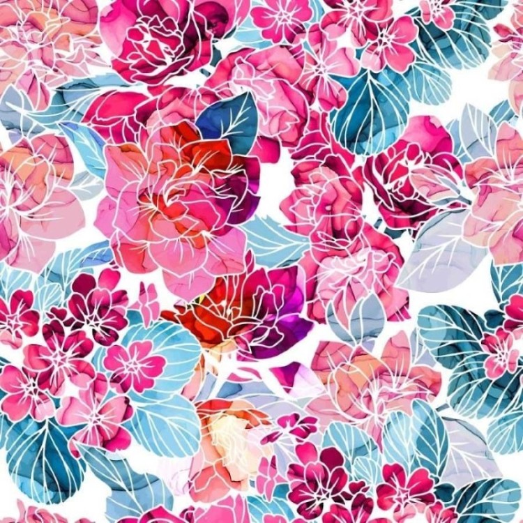 Papel de Parede Adesivo Floral Alcohol ink N013198