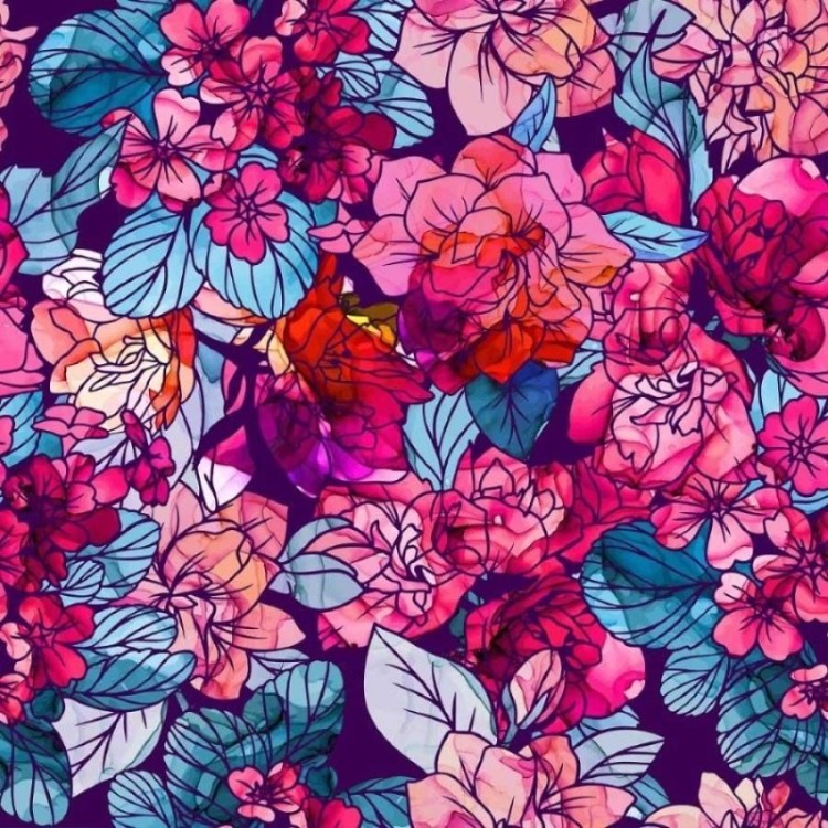 Papel de Parede Adesivo Floral Alcohol ink N013199