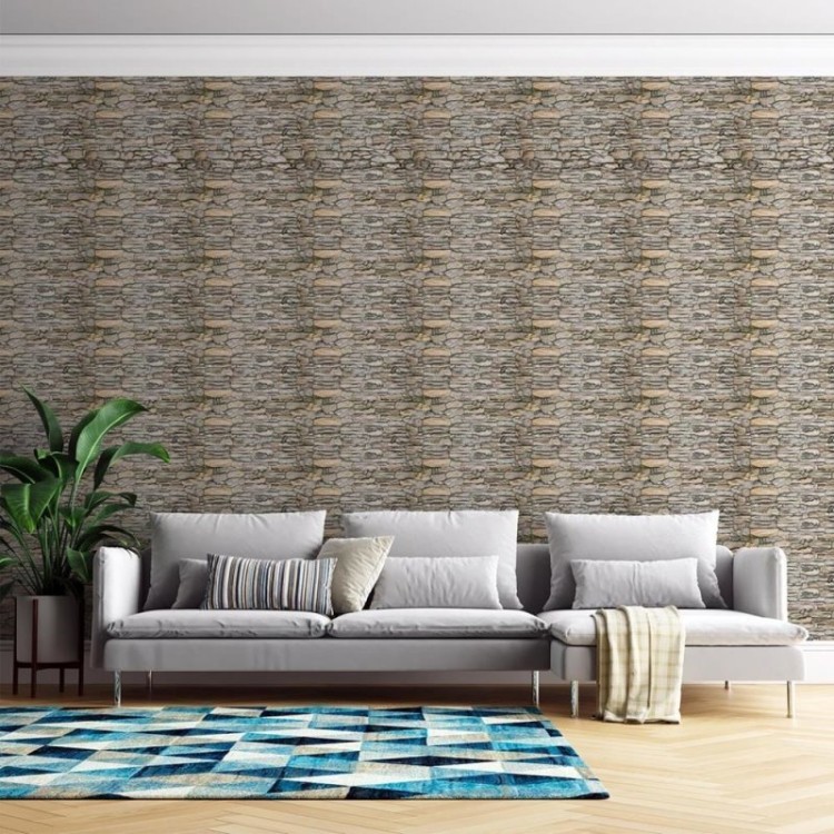 Papel de Parede Adesivo 3D Pedras Variadas NP055
