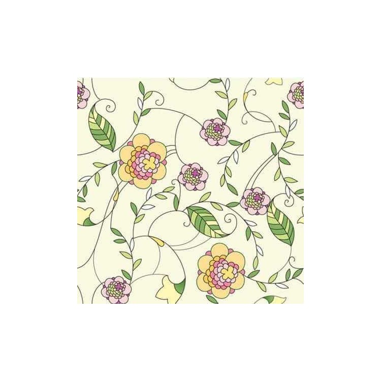 Papel de Parede Adesivo Floral Amarelo 1459