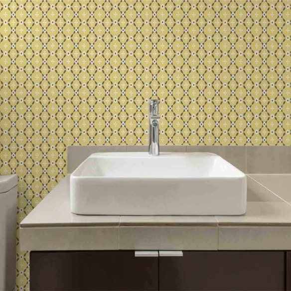 Papel de Parede Adesivo Floral Amarelo 843579642