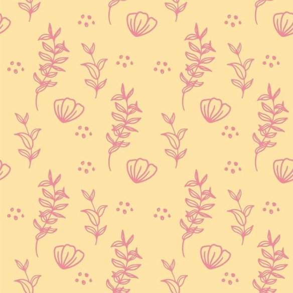 Papel de Parede Adesivo Floral Amarelo e Rosa N08039