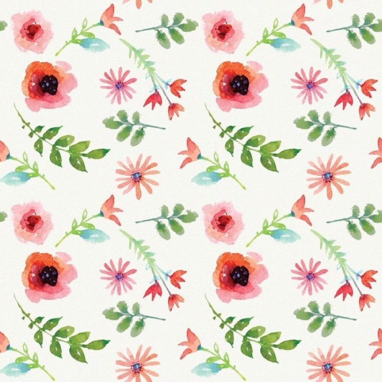 Papel de Parede Adesivo Floral Aquarela N011142