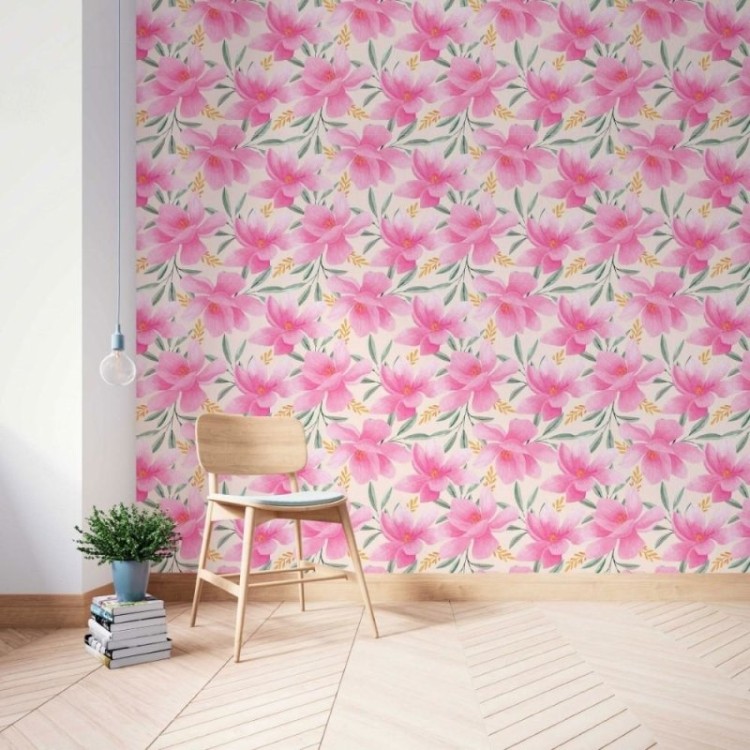 Papel de Parede Adesivo Floral Aquarela N014204