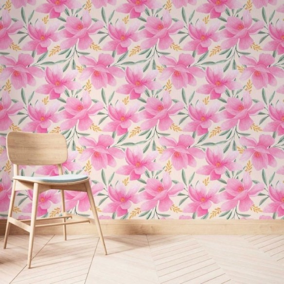 Papel de Parede Adesivo Floral Aquarela N014204
