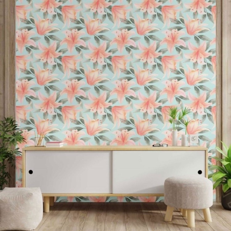 Papel de Parede Adesivo Floral Aquarela N014205