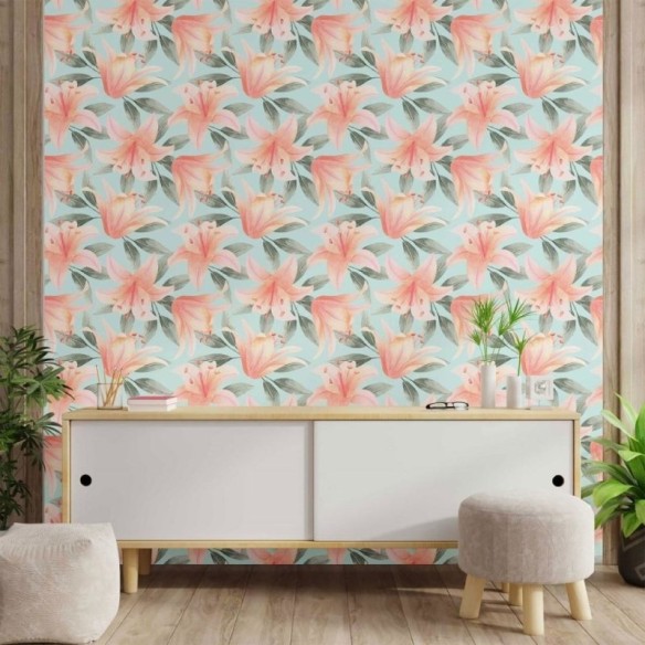 Papel de Parede Adesivo Floral Aquarela N014205