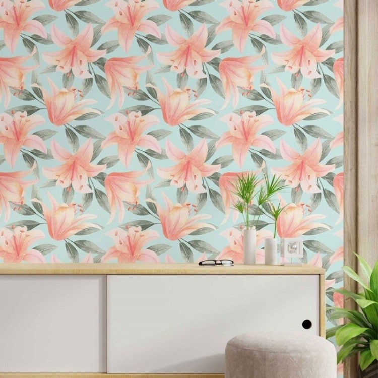 Papel de Parede Adesivo Floral Aquarela N014205
