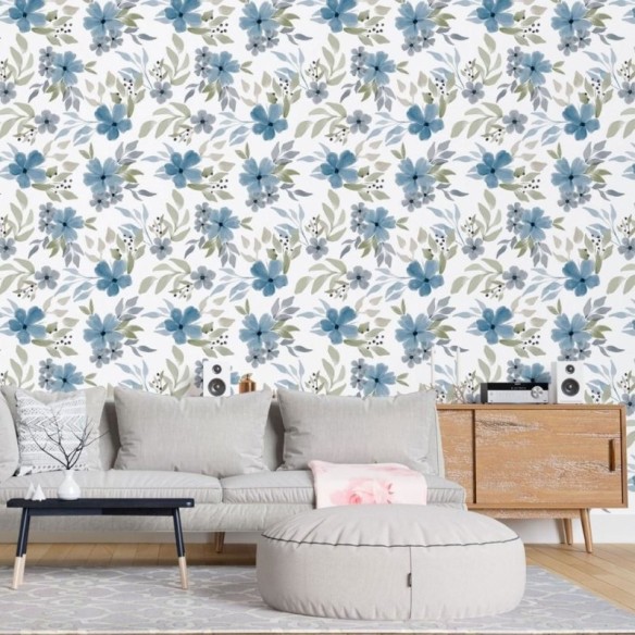 Papel de Parede Adesivo Floral Aquarela N015070