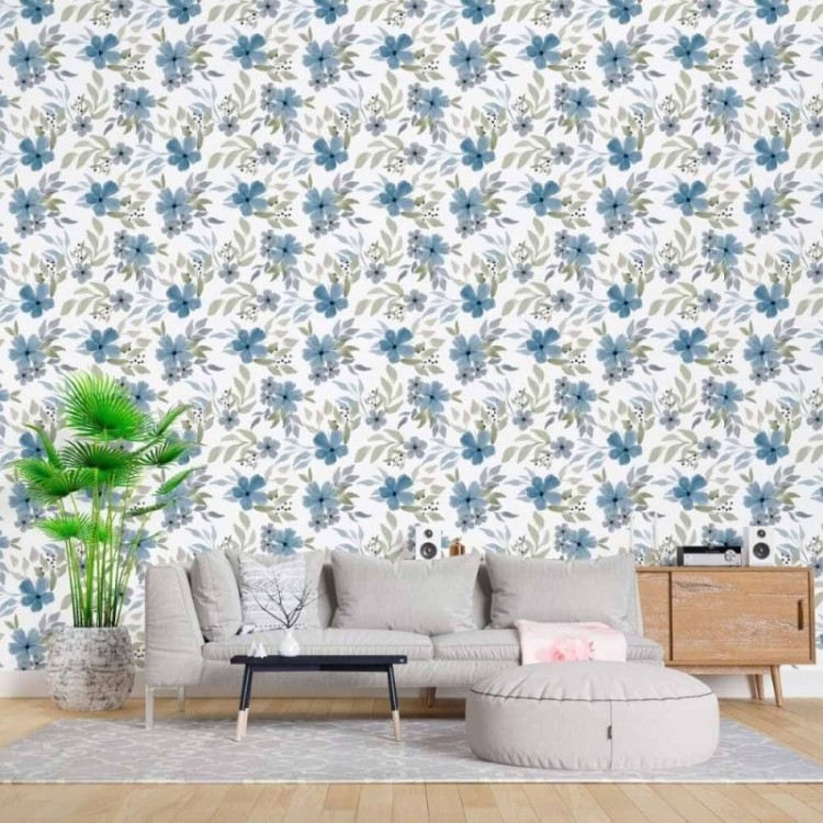 Papel de Parede Adesivo Floral Aquarela N015070