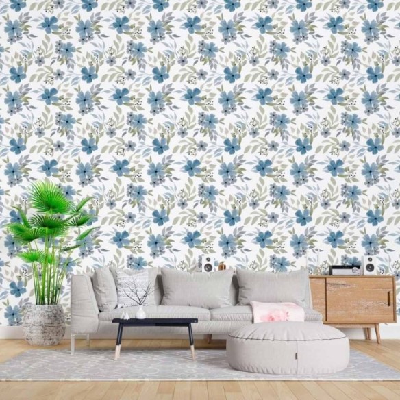 Papel de Parede Adesivo Floral Aquarela N015070